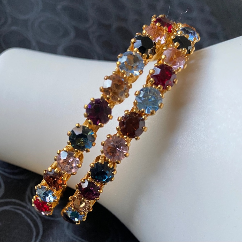 Gorgeous Multicolored Stone Bangles Set - image 8